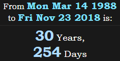 30 Years, 254 Days