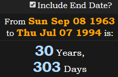 30 Years, 303 Days