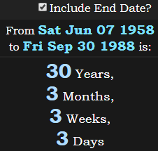 30 Years, 3 Months, 3 Weeks, 3 Days