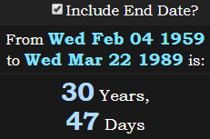30 Years, 47 Days