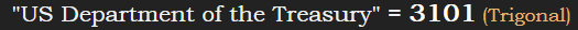 "US Department of the Treasury" = 3101 (Trigonal)