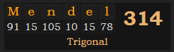 "Mendel" = 314 (Trigonal)