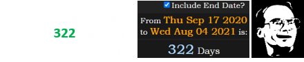 Eatons’ death also fell a span of 322 days after Cornette’s birthday: