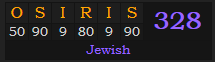 "OSIRIS" = 328 (Jewish)