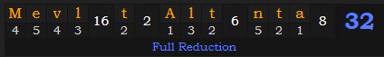"Mevlüt Altıntaş" = 32 (Full Reduction)