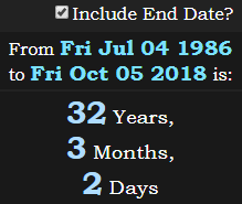 32 Years, 3 Months, 2 Days