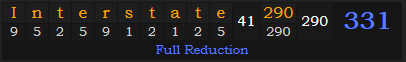 "Interstate 290" = 331 (Full Reduction)