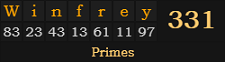 "Winfrey" = 331 (Primes)