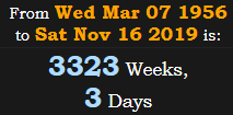 3323 Weeks, 3 Days