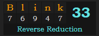 "Blink" = 33 (Reverse Reduction)