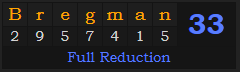 "Bregman" = 33 (Full Reduction)