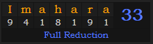 "Imahara" = 33 (Full Reduction)