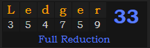 "Ledger" = 33 (Full Reduction)