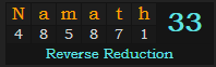 "Namath" = 33 (Reverse Reduction)