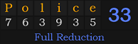 "Police" = 33 (Full Reduction)