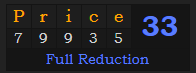 "Price" = 33 (Full Reduction)