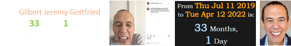 Gilbert Jeremy Gottfried died 33 years, 1 day after his Instagram warning: