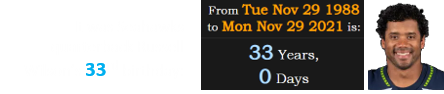 It was Seahawks quarterback Russell Wilson’s 33rd birthday: