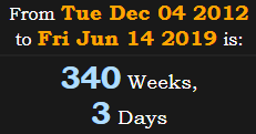 340 Weeks, 3 Days