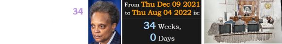 Today is exactly 34 weeks after the Mayor of Chicago’s birthday: