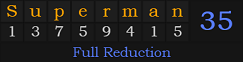 "Superman" = 35 (Full Reduction)