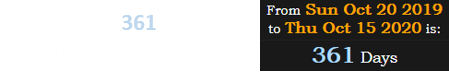 Today is 361 days after Kamala Harris’s birthday: