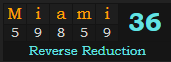 "Miami" = 36 (Reverse Reduction)