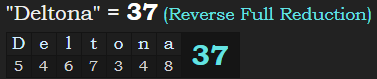 "Deltona" = 37 (Reverse Full Reduction)