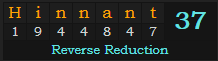 "Hinnant" = 37 (Reverse Reduction)