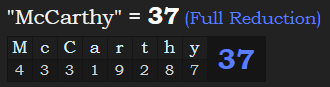 "McCarthy" = 37 (Full Reduction)