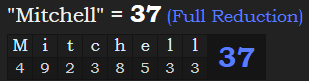 "Mitchell" = 37 (Full Reduction)