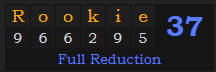 "Rookie" = 37 (Full Reduction)