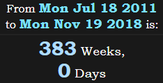 383 weeks, 0 days