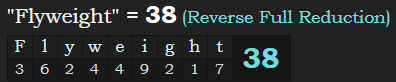 "Flyweight" = 38 (Reverse Full Reduction)