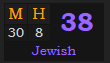 "MH" = 38 (Jewish)