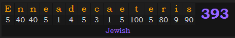 "Enneadecaeteris" = 393 (Jewish)