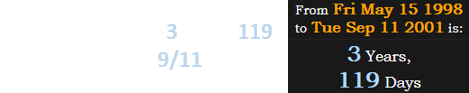 The crash was 3 years, 119 days before the 9/11 attacks: