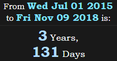 3 Years, 131 Days