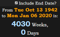 4030 Weeks, 0 Days