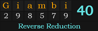 "Giambi" = 40 (Reverse Reduction)