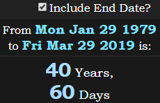 40 Years, 60 Days