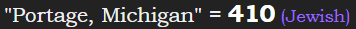 "Portage, Michigan" = 410 (Jewish)