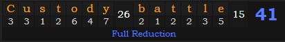 "Custody battle" = 41 (Full Reduction)