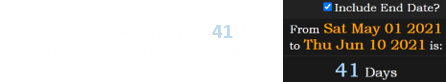 The shooting was a span of 41 days before the 2021 Annular Eclipse: