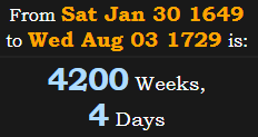 4200 Weeks, 4 Days
