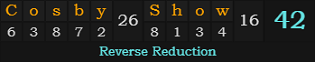 "Cosby Show" = 42 (Reverse Reduction)