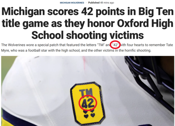 Michigan scores 42 points in Big Ten title game as they honor Oxford High School shooting victims