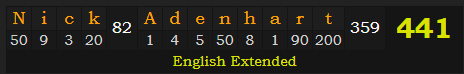 "Nick Adenhart" = 441 (English Extended)