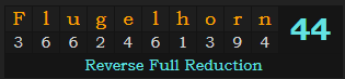 "Flugelhorn" = 44 (Reverse Full Reduction)