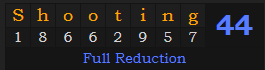 "Shooting" = 44 (Full Reduction)